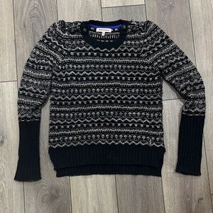 Juicy Couture Black, Silver & Gold Patterned Sweater